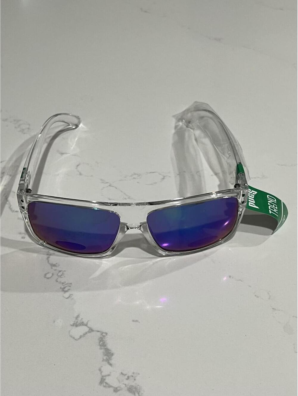 Pugs T2 Sunglasse Clear with Blue mirrored lenses